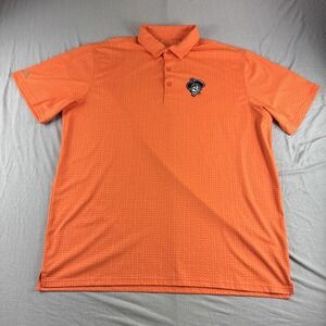 Oklahoma State OSU Cowboys Antigua Polo Mens XL Orange Geometric Golf Shirt Top
